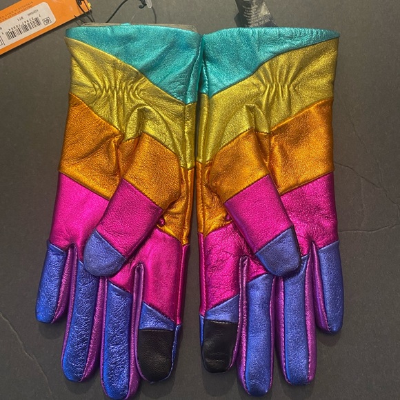 KURT GEIGER LONDON Rainbow Leather Gloves - Picture 6 of 10